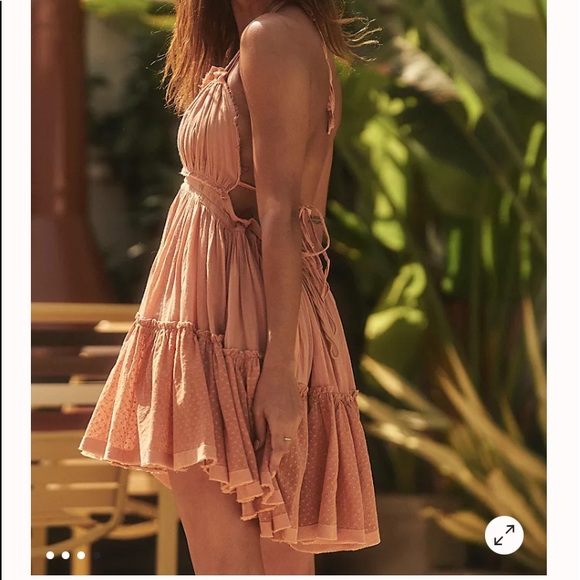 Free People 100 Degree Mini Dress in Peached Copper Size Large - Picture 3 of 5